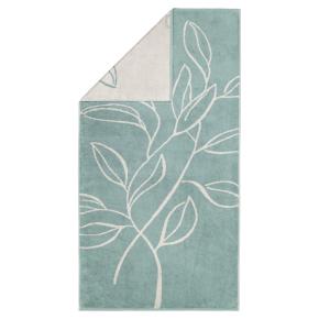 Полотенце премиум класса двухцветное с цветочным контуром 70х140 Atelier Floral 6239 47 - Бирюзовый