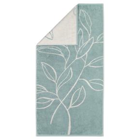 Полотенце премиум класса двухцветное с цветочным контуром 50х100 Atelier Floral 6239 47 - Бирюзовый