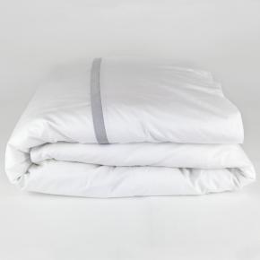 Пододеяльник хлопковый 200х200 Vienna Noble Pearl Grass - Белый / Светло-серый от German Grass