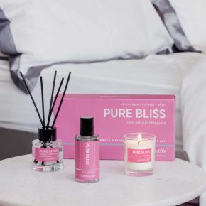 Подарочный набор для веганов диффузор, свеча и спрей для белья Pure Bliss Чистое блаженство - Петтигрейн | Кипарис | Базилик