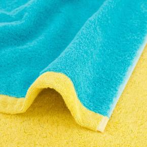 Полотенце двуцветное элитное яркое двустороннее махровое 30х50 Всплеск Splash 7071 15 - Бирюзовый / Желтый