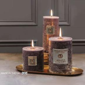 Свеча низкий дорогая темная столбик серая Восточный трюфель | Truffle D’orient Stoneglow - 60 ч.