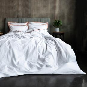 Пододеяльник хлопковый 200х220 Vienna Noble Rose Grass - Белый / Пыльно-розовый от German Grass
