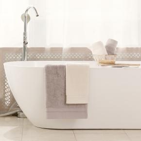 Комплект полотенец элитный микрокоттон 2 шт. (40х70, 70х140) Pearl Balance Grass - Светло-серый от German Grass