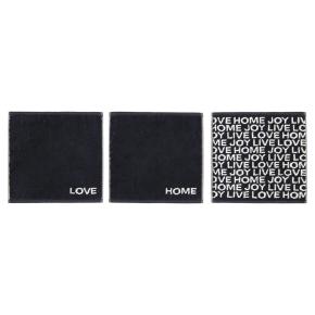 Комплект махровых полотенец для рук Love Home (30x30 - 3 шт.) Cawo Minis Mix 9909 97 - Черный