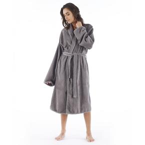 Халат женский с длинным рукавов Aire L/XL 100% хлопок органический Mineral Оловянный от Hamam (Хамам)