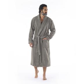 Халат банный махровый шелковистый Ash L/XL хлопок с модалом - Дым от Hamam