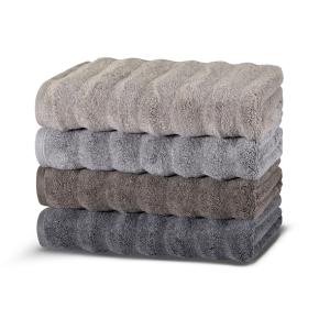 Полотенце рифленое волнистое мягкое 50х100 Ash Ribbed модал / хлопок - Светлый дым от Hamam (Хамам)