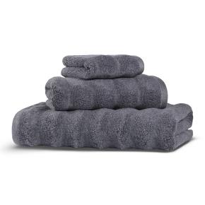 Полотенце волнистое мягкое 50х100 Ash Ribbed модал / хлопок - антрацит от Hamam (Хамам)