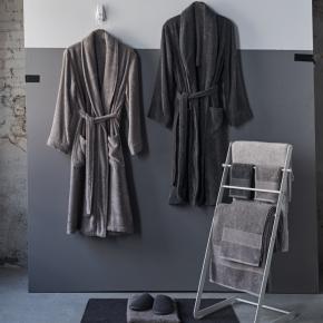 Халат банный махровый шелковистый Ash L/XL  хлопок с модалом - Дым стильные халаты