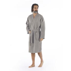 Халат вафельный кимоно унисекс Calamus XXL - Дым от Hamam премиум турция