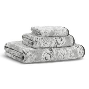 Полотенце жаккард с узором 40х71 Damask Yarn Dyed - Слоновая кость / Светло-серый L'appartement