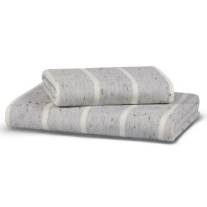 Полотенце премиум в крапинку двустороннее (гладкотканое / махра) 50х100 Estiva - Слоновая кость / Серый