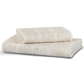 Полотенце в крапинку двустороннее (гладкотканое / махра) 76х142 Estiva - Слоновая кость / Коричневый