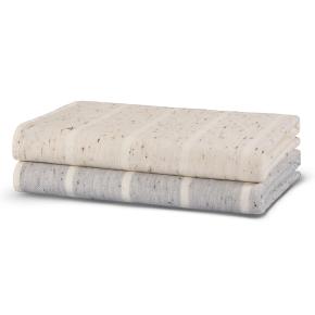 Полотенце Хамам в крапинку двустороннее (гладкотканое / махра) 76х142 Estiva - Слоновая кость / Коричневый