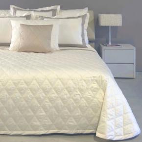 Покрывало Итальянское хлопковое стежка ромбами 270x260 Филикуди Filicudi 025 Ivory - Слоновая кость