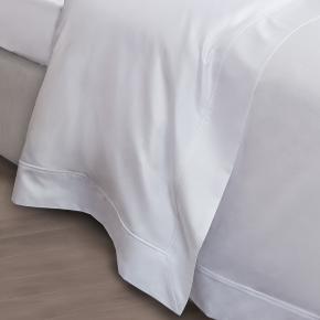 Постельное белье белое сатин королевское (240х220) Frau Bianco Ottico - 300 ТС от Claire Batist Atelier