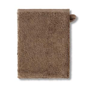 Рукавичка махровая льняная для душа и бани 16х21 Galata Plain Soft - Кофе