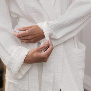 Халат муслиновый женский / мужской мягкий Gauze L/XL - Белый L'appartement (Лапартмент)