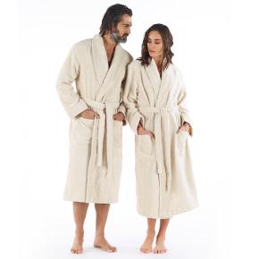 Халат банный махровый натуральный Grain L/XL хлопок / лён - Льняной от Hamam