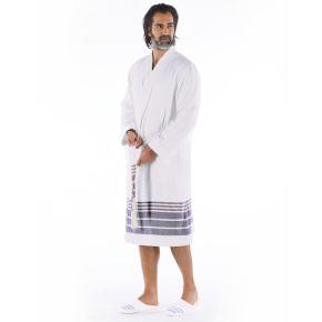 Тапочки внутри махровые унисекс  38/39 Marine - Белые в синюю полоску от Hamam