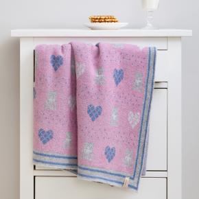 Плед детский шерстяной Мишки и Сердечки (100х150) Lux Bear - Розовый / Голубой / Серый Luxberry