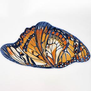 Коврик бабочка для ванны махровый 70х135 Мэрипоса Mariposa 614 - Оранжевый