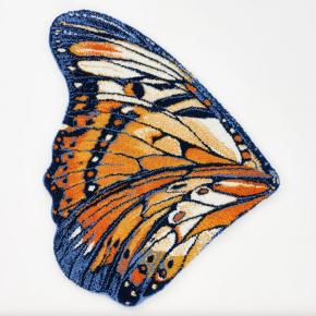 Коврик бабочка для ванны махровый 70х85 Мэрипоса Mariposa 614 - Оранжевый
