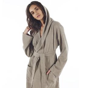 Халат махровый тонкий с капюшоном Meyzer L/XL - Дым