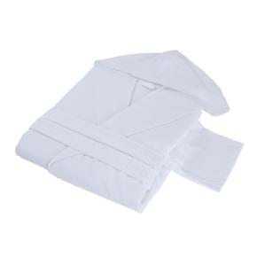 Халат премиум тонкая махра с капюшоном Meyzer XXXL - Белый