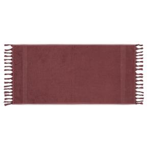 Полотенце с кисточками тонкое махровое / банная простыня 100х150 Meyzer Tassels - Cветлый бордо