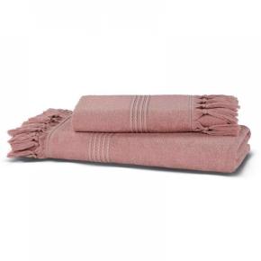 Полотенце тонкое махровое для рук 50х100 Meyzer Tassels - Пыльно-розовое от Hamam