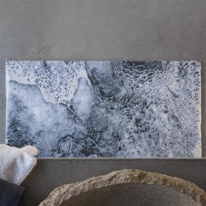 Коврик волна морская махровый 70х130 Nazare (Назар) 307 - Пыльно-синий