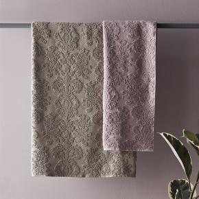 Полотенце хлопковое красивое с жаккардовым узором 30х40 Patara - Жемчужно розовое