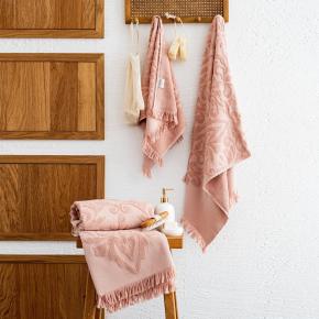 Полотенце хлопок жаккард премиум махровое 76х142 Penna Solid Jacquard - Пыльно-розовое