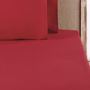 Простыня перкаль хлопок базовая 260х260 Percale - Винный