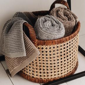 Полотенце турецкое рифленое в полоску 50х90 Slim Ribbed - Серо-Коричневый