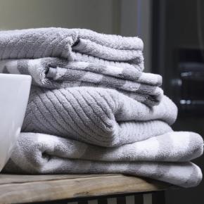 Полотенце турецкое зигзаг махровое 40х71 Chevron Yarn Dyed - Светло-серое L'appartement
