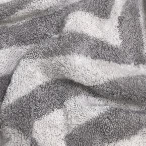 Полотенце турция зигзаг махровое 76х142 Chevron Yarn Dyed - Светло-серое L'appartement