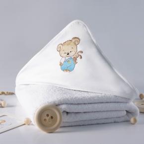 Полотенце детское с капюшоном 120х120 Honey Boy - Белый - Фото 4