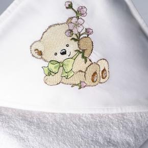 Полотенце детское с капюшоном 120х120 Honey Girl - Белый - Фото 3