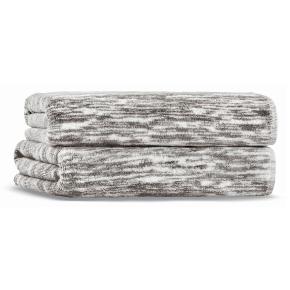 Полотенце махровое мрамор 76х142 Marble - Бело-серый - Фото 3