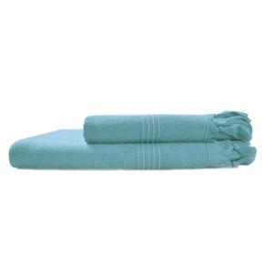 Полотенце премиум тонкое махровое для рук 50х100 Meyzer Tassels - Бирюзовое от Hamam