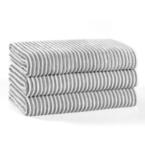 Полотенце в полоску махровое хлопковое 50х90 Striped Terry - Белый / Темно-серый