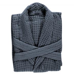 Халат вафля Поусада L от Abyss & Habidecor (Абисс и Хабидекор) 307 - Пыльно-синий 100% хлопок египетский премиум