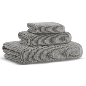 Полотенце рифленое в полоску 70х140 Slim Ribbed - Серый Металлик