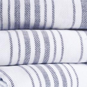 Полотенце премиум легкое в полоску двустороннее 50х90 Stripe Gauze - Белый / Синий