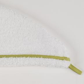Полотенце для волос с пуговицей махровое премиум 68х25 Surf Hair Towel 165 - Белый / Салатовый Abyss Habidecor