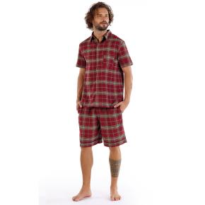 Комплект мужской с шортами и рубашкой William M - Бордовый - Фото 1