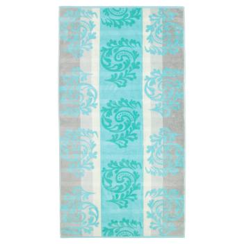 Полотенце махровое жаккард 80х150 Cawo Noblesse Cashmere Jacquard 1057 14 - Бирюзовый